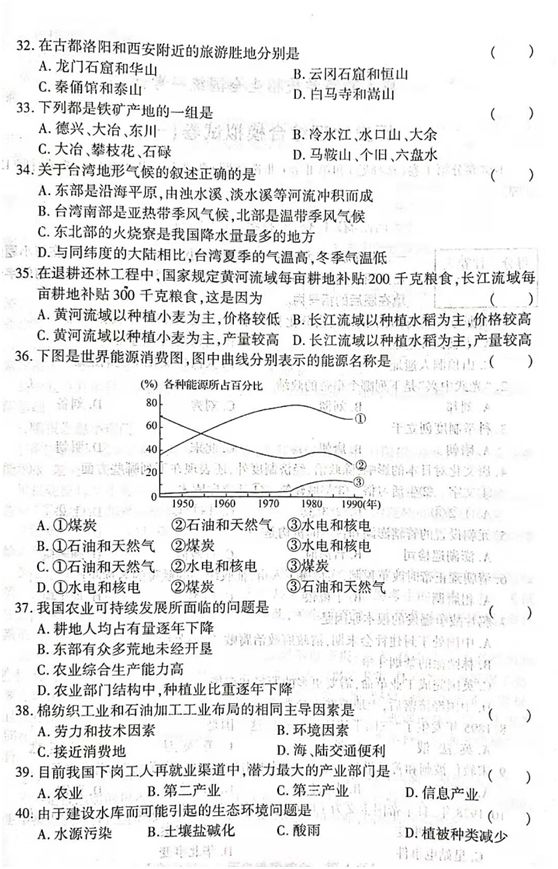 2023年高起本（史地）全真模拟题